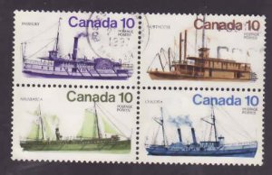 Canada-Sc#700-3- id5-used 10c Inland vessels block-Ships-1976-