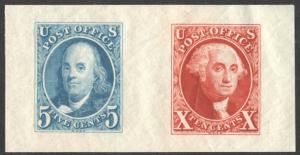 SC#948a&b 5¢ Frankin & 10¢ Washington TIPEX Souvenir Sheet Pair (1947) MNH