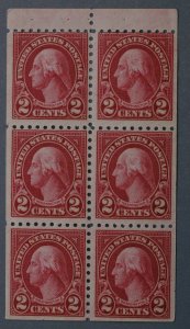 United States #583a MNH Pane of Six  VF Perf 10