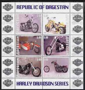 DAGESTAN - 1999 - Motorcycles - Perf 6v Sheet - Mint Never Hinged -Private Issue