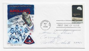 US 1371 (Me-18) 6c Apollo 8 single on FDC Fleetwood Cachet ECV $12.50