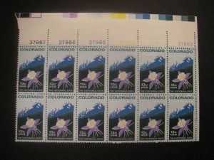 Scott 1711c, 13c Colorado, PB12 37962-67 UR, Perf 11.2, MNH Commemorative Beauty