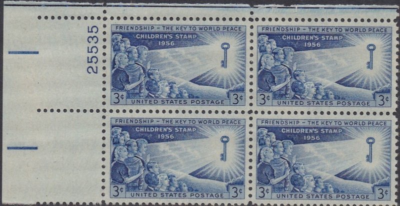 1085 Children Plate Block MNH