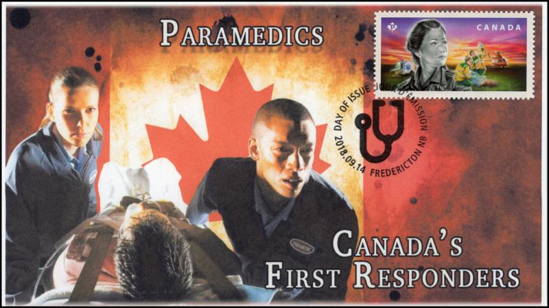 CA18-042, 2018, First Responders, Pictorial, FDC, Paramedics