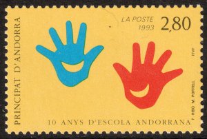 Andorra (French) #430  MNH - Andorra School (1993)