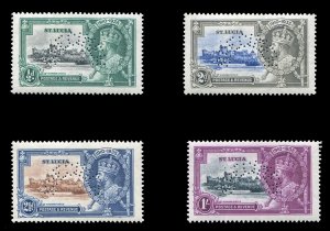 St. Lucia #91-94S Cat$100, 1935 Silver Jubilee, set of four, perforated Speci...