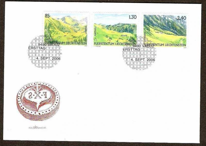 LIECHTENSTEIN 2006 LANSCAPS, MOUNTAIN, VEALLY FDC # 7765