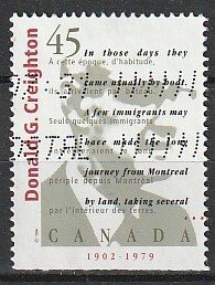 1996 Canada - Sc 1623 - used VF - 1 Single - Donald G Creighton