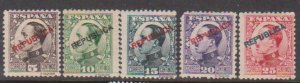 Spain 451-5 1931 Overprint MH