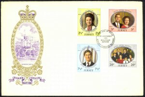 Jersey Sc# 73-76 FDC 1972 11.1 Royal Militia Shakos