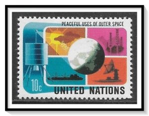 UN New York #256 Peaceful Uses Of Outer Space MNH