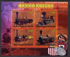 BENIN - 2007 - Locomotives #1 - Perf 4v Sheet - MNH - Private Issue