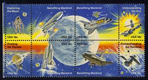 US #1919a Space Achievement Block of 8; MNH (3.25)