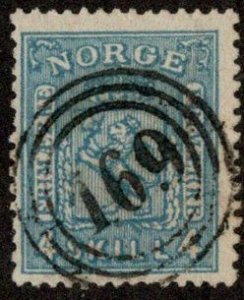 NOR SC #14 U 1867 Coat of Arms w/169 in 3 conc circles CV $11.00