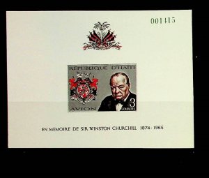 HAITI Sc C323 NH IMPERF SOUVENIR SHEET OF 1968 - CHURCHILL