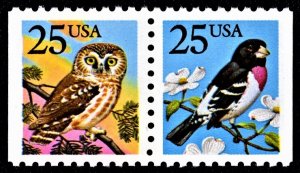 US 2284+US 2285 MNH VF 25 Cent Grosbeak and Owl Booklet Pair
