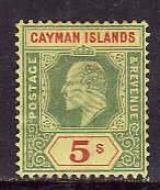 Cayman Is.-Sc#28- id9-unused heavy hinged 5sh KEVII-1907-9-