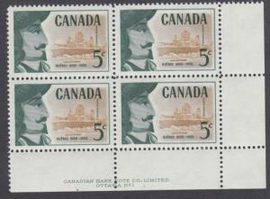 Canada - #379 Champlain Founding of Quebec Plate Block  - MNH