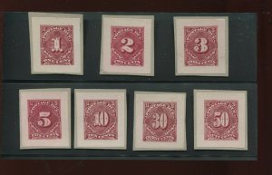 J31-J37P2 Postage Due Small Die Proof Set of 7 Stamps (Stock J37 Proof Set 1)