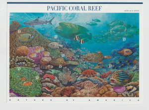 US Scott #3831 Nature of America: Pacific Coral Reef Sheet of 10 MLH 1 H mark