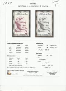 # 1114 MINT NEVER HINGED ABRAHAM LINCOLN     XF+