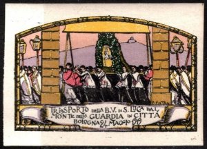 1919 Italy Poster Stamp Transport The B.V. Of S. Luca From Monte Della Guardia