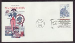 US 2341 Massachuetts Artmaster U/A FDC