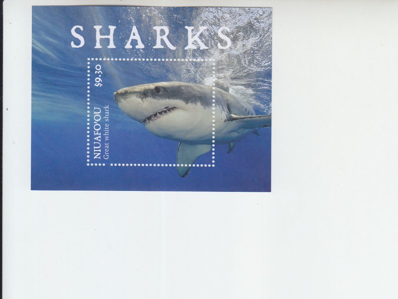 2019 Niuafo'ou Great White Shark SS (Scott NA) MNH