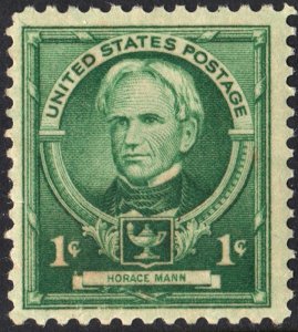 SC#869 1¢ Famous Americans: Horace Mann Single (1940) MNH