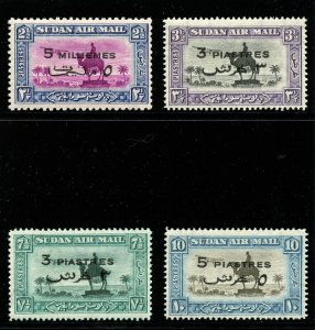 Sudan 1938 Air Mail surcharges set of 4 complete MNH. SG 74-77. Sc C31-C34.