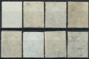 [0944] 1859 Selection of 12¢ black Washington used (x8)