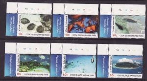 Cook Is.-Sc#1430-5- id9-unused NH set-Marine Life-Fish-2013-