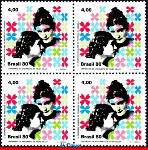 1706 BRAZIL 1980 PREVENTING BLINDNESS, HEALTH, HELEN KELLER, BLOCK MNH