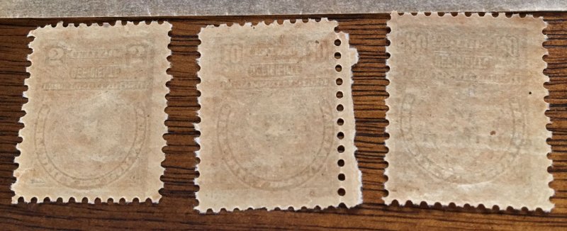 1918 Paraguay #220-2 81-N Set of 3 Littleton Stamp Company