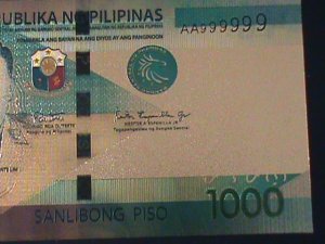 ​PHILIPPINES-2019F-24 KARAT GOLD REPLICA $1000 PESO BANK NOTE-WITH CERIFICATE VF