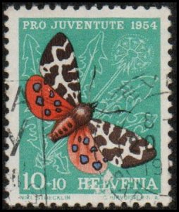 Switzerland B238 - Used - 10c+10c Garden Tiger Moth (1954) (cv $0.45)