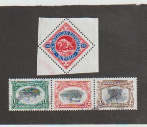 US Scott #3505a-d 1c 2c 4c 80c Pan American Exposition Inverts & Buffalo Used