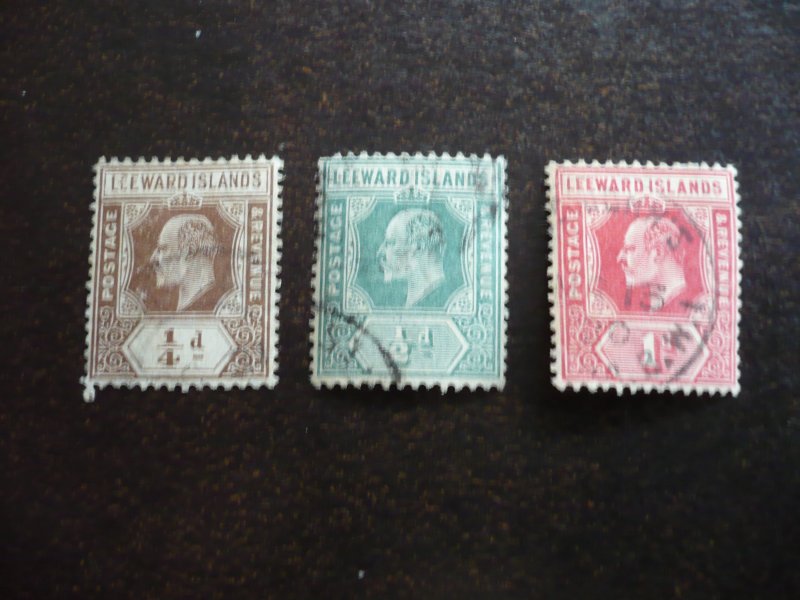 Stamps - Leeward Islands - Scott# 41-43 - Used Part Set of 3 Stamps