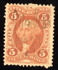 US Scott R27c Used 5c red Inland Exchange Revenue Lot AR099 bhmstamps