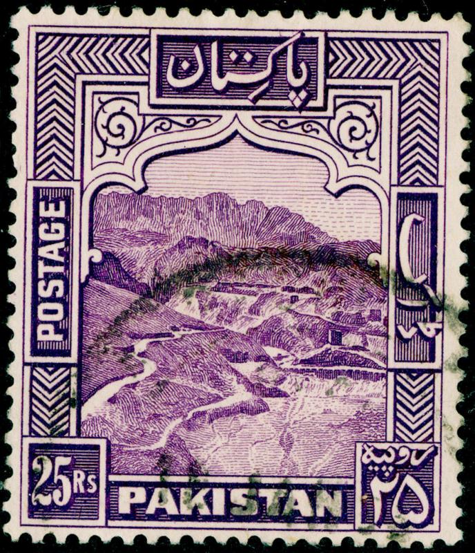 PAKISTAN SG43, 25r violet, FINE USED, CDS. Cat £140. PERF 14.