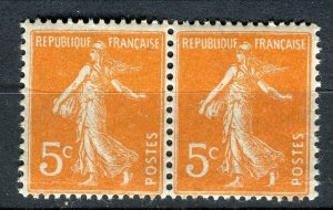 FRANCE; 1920 early Sower issue fine MINT MNH unmounted Shade of 5c. Pair