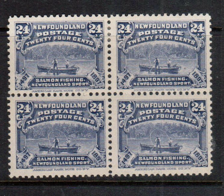 Newfoundland #71 Very Fine Mint Block - Bottom Stamps Never Hinged