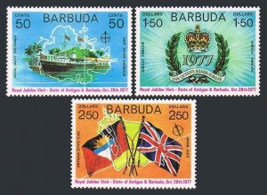 Barbuda 302-304,304a,MNH.Michel 334-336,Bl.26. Royal Visit 1977,Yacht,Flags.