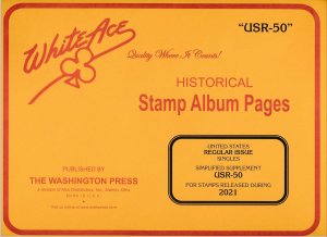 WHITE ACE 2021 US Regular Issue Singles Simplified Stamp Album Supplement USR-50