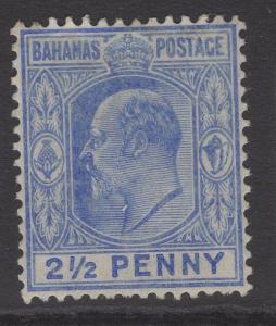 BAHAMAS SG73w 1907 2½d ULTRAMARINE WMK INVERTED MTD MINT