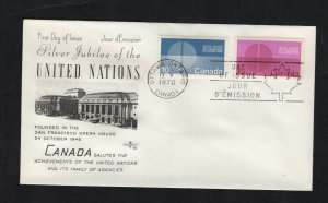 Canada 1970 UN  #513-14 combo FDC Rosecraft-B cachet unaddressed