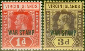 Virgin Islands 1916 War Stamps Set of 2 SG78b-79 Fine LMM