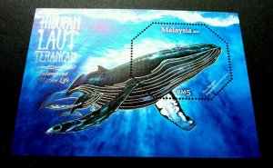 *FREE SHIP Malaysia Endangered Marine Life 2015 Whale Ocean (ms) MNH *unusual