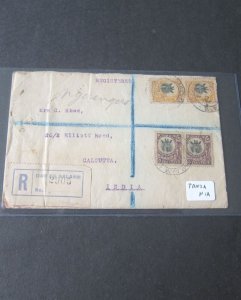 Tazania 1924 Registered cover to India