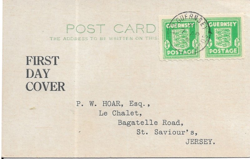 1941 1/2p, 1p, & 2 1/2p German Occupation of Guernsey FDCs (64961)